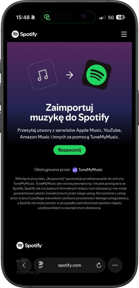 Zaimportuj muzykę do Spotify
