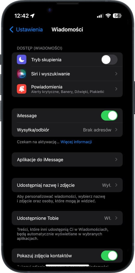 iPhone - resetowanie iMessage