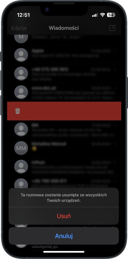 iPhone - usuwanie niepotrzebnych wiadomości