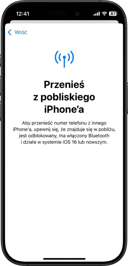 Qucik Transfer karty eSIM w iPhone
