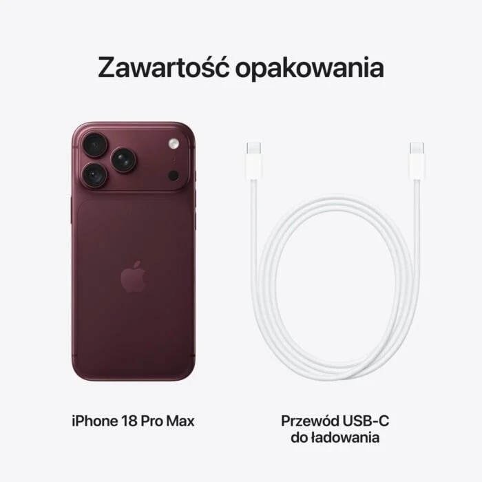 iPhone 18 Pro Max - zawartość opakowania