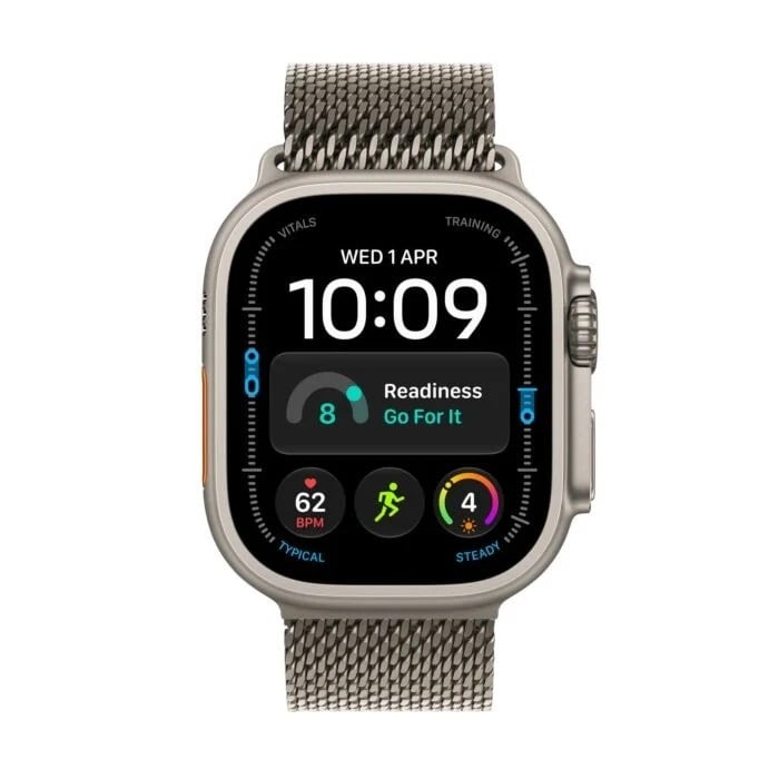 Apple Watch Ultra 4 GPS + Cellular Koperta 49mm z Tytanu w kolorze Naturalnym z Bransoletą mediolańską z tytanu w kolorze Naturalnym - M