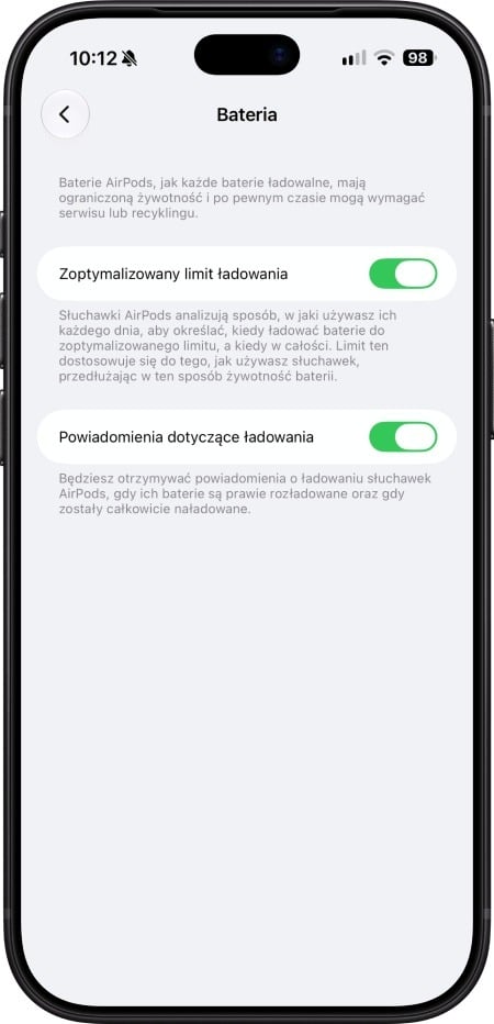 Zoptymalizowane ładowanie w AirPods Pro 3
