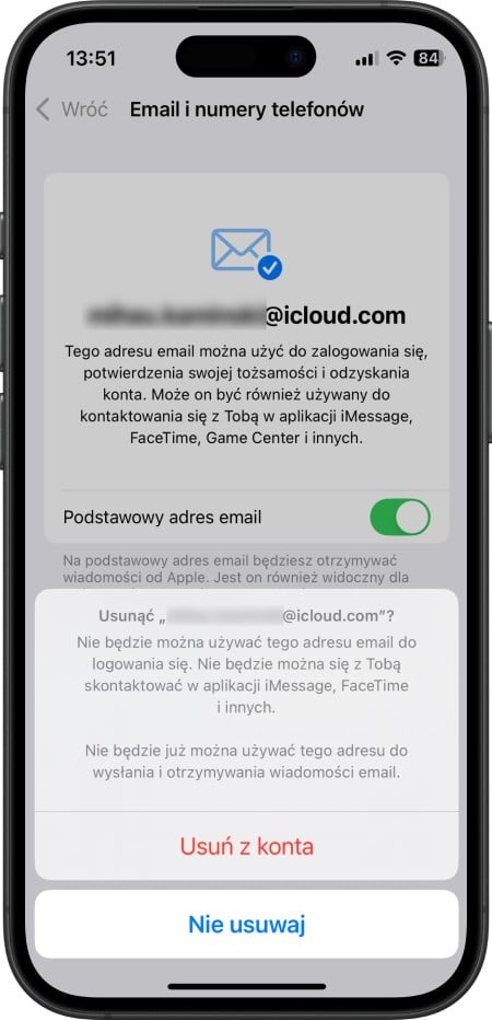 iPhone - zmiana adresu e-mail przypisanego do Apple ID