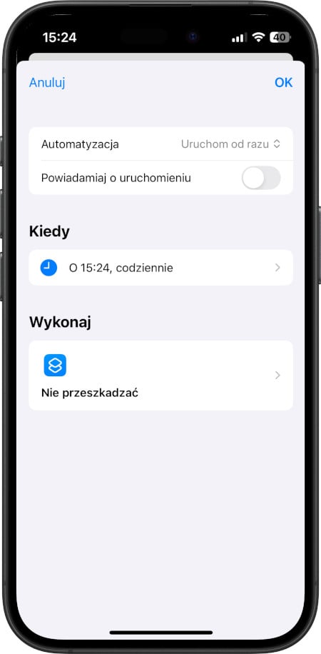 iPhone - Automatyczne wyciszanie w określonych godzinach