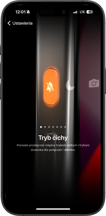 iPhone - Przycisk czynności i ustawienie Trybu cichego