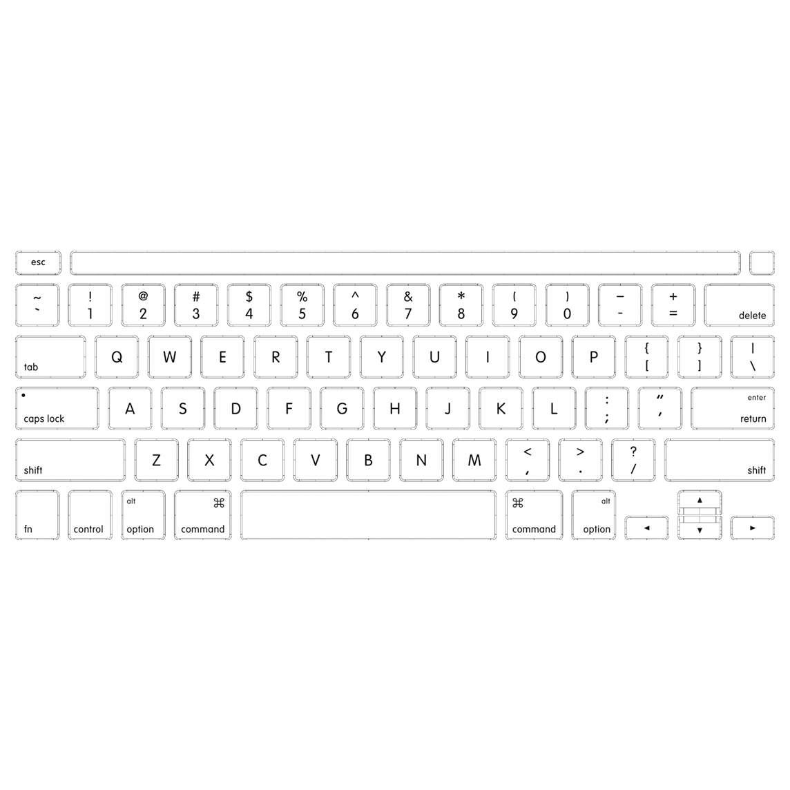 MacBook Pro 13 M1 - układ klawiatury MacBook Pro 13 M1 - układ klawiatury