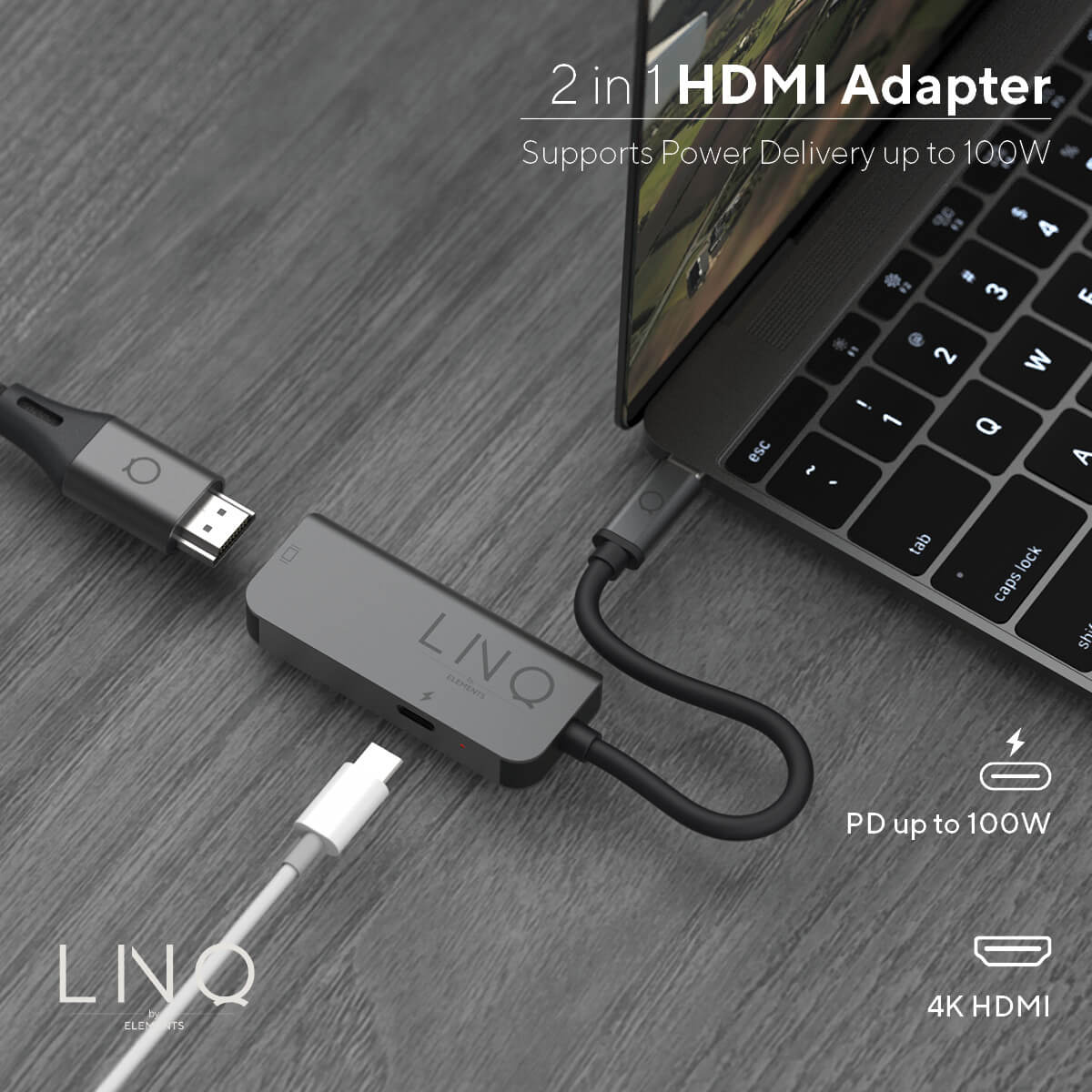 Linq 2en1 Hub USB-C a HDMI