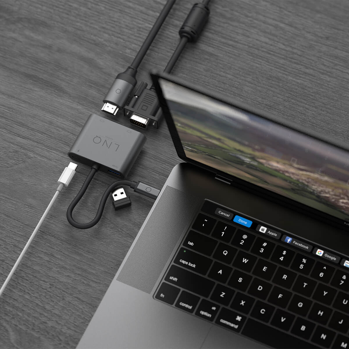 Linq - Hub 4 in 1 USB- C -  dostepne złacza