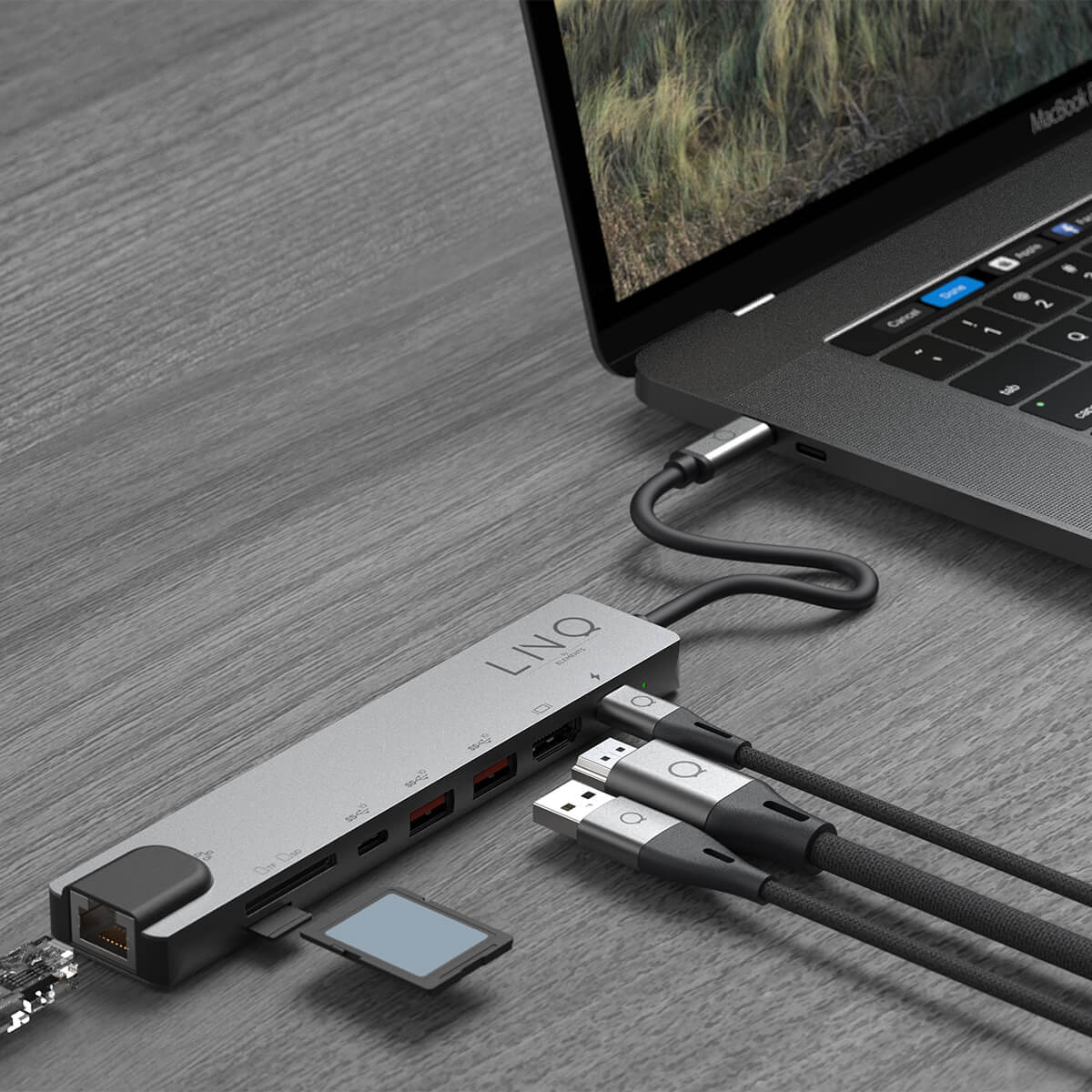 Linq - Hub 8 in 1 USB- C -  dostepne złacza