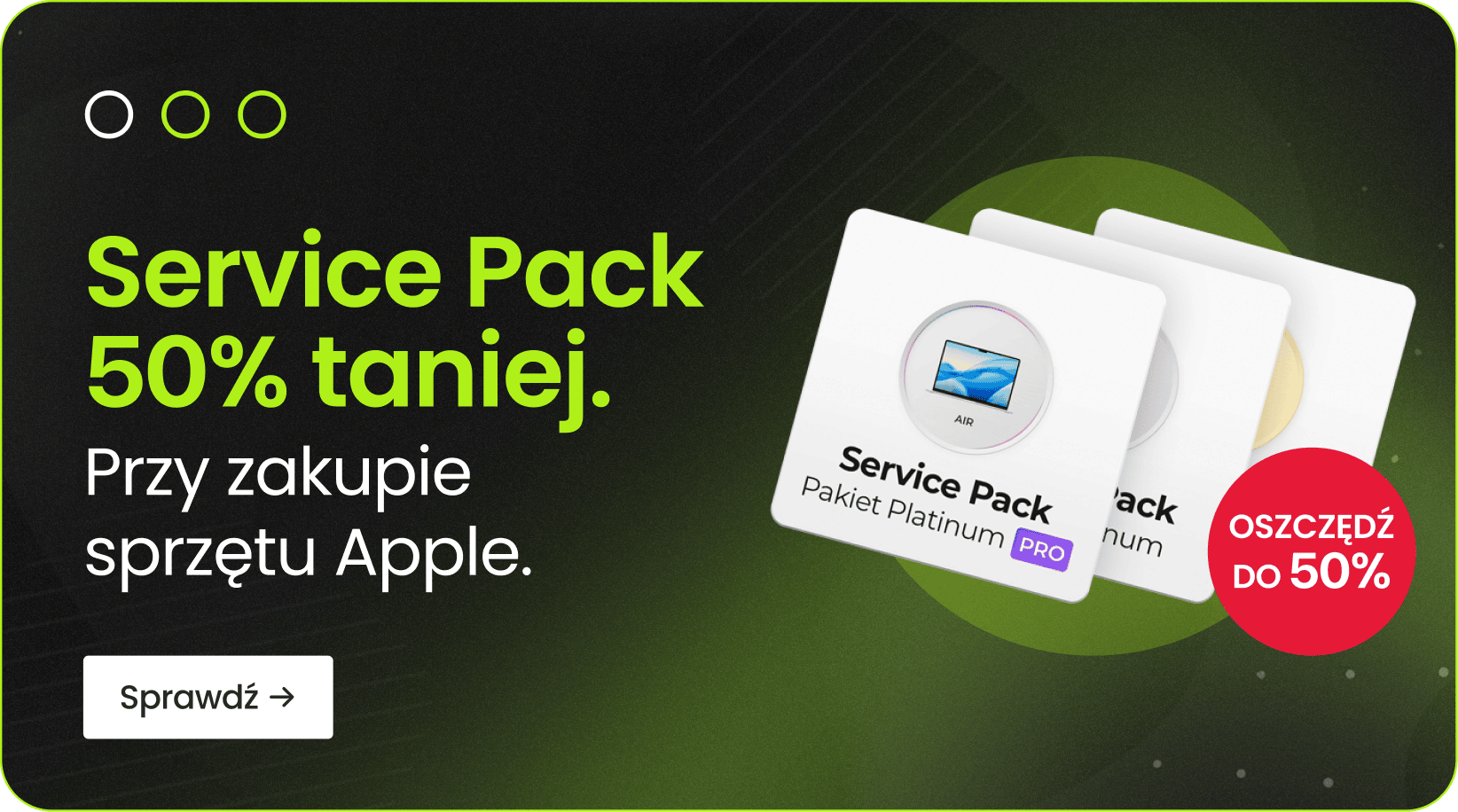 Service Pack 50% taniej przy zakupie sprzętu Apple