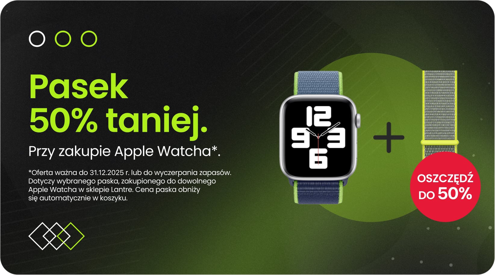 Pasek 50% taniej przy zakupie Apple Watcha