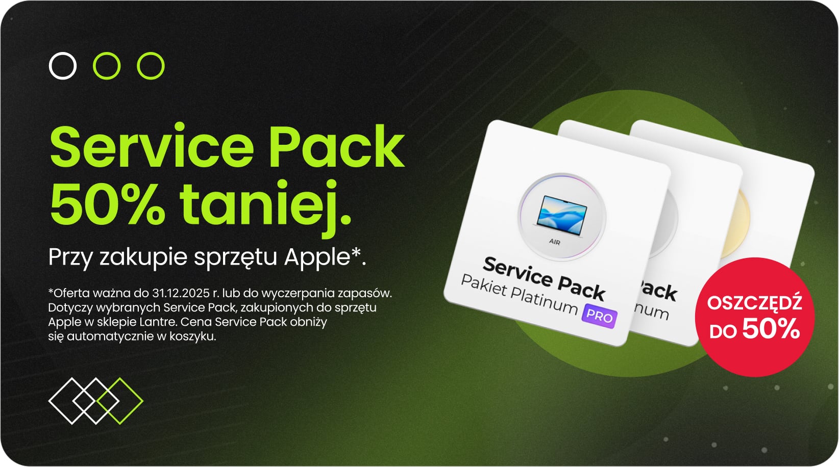 Service Pack 50% taniej przy zakupie sprzętu Apple