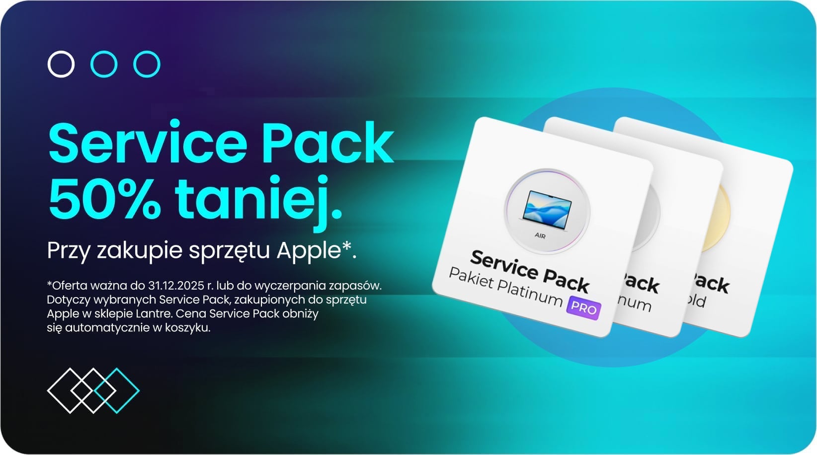 Service Pack 50% taniej przy zakupie sprzętu Apple Service Pack 50% taniej przy zakupie sprzętu Apple