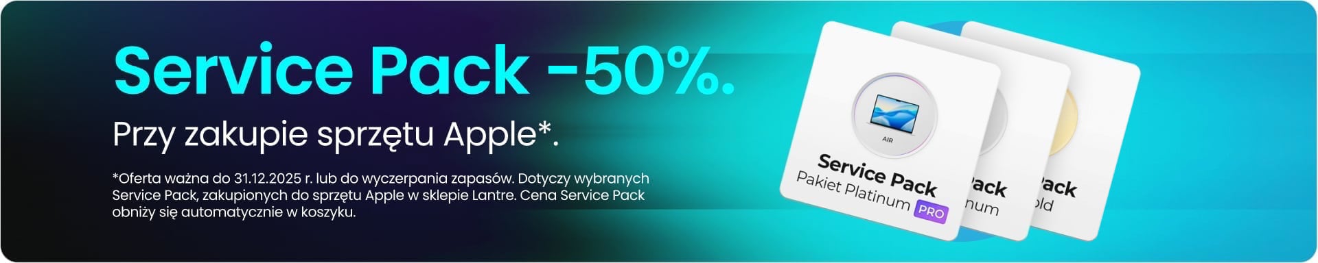 Service Pack 50% taniej przy zakupie sprzętu Apple Service Pack 50% taniej przy zakupie sprzętu Apple