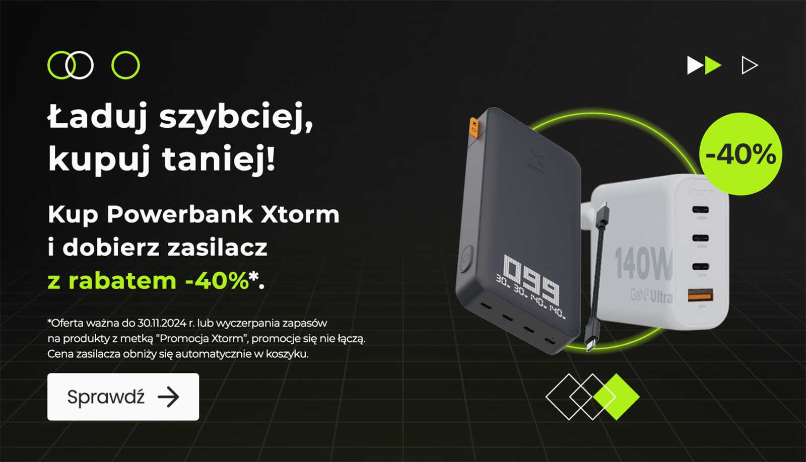 -40% na zasilacz Xtorm przy zakupie powerbanka