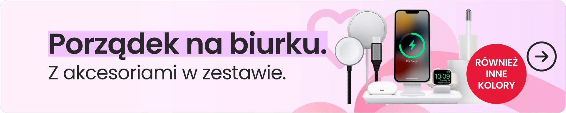 Porządek na biurku z akcesoriami w zestawie