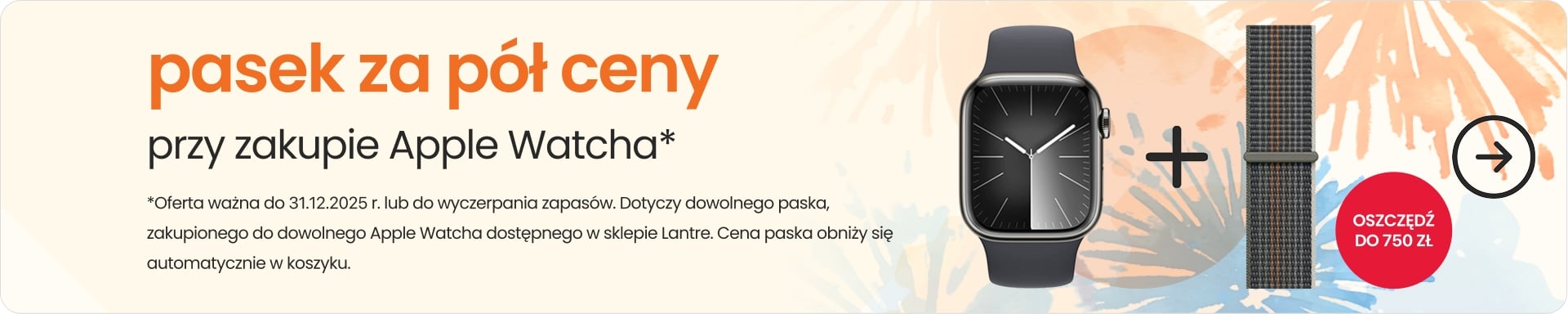 pasek za pół ceny przy zakupie Apple Watcha