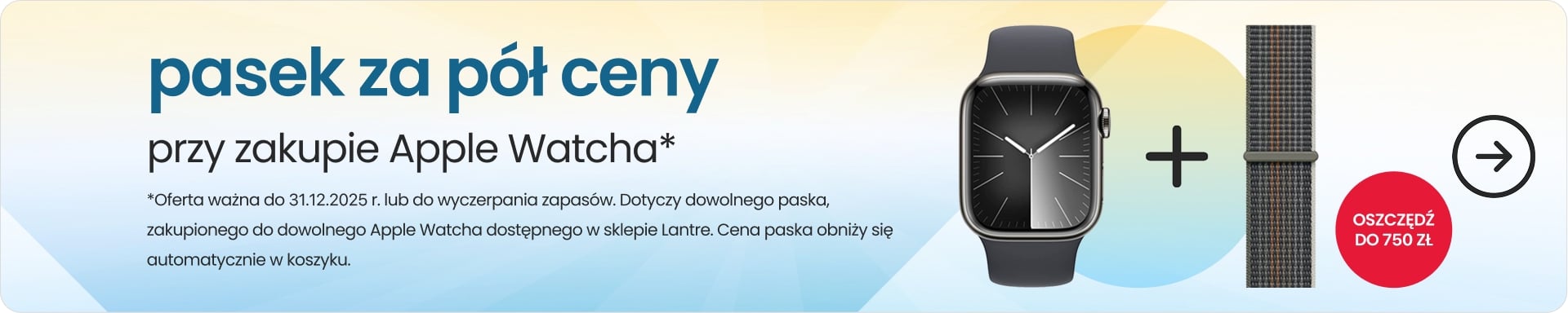 pasek za pół ceny przy zakupie Apple Watcha
