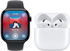 Paski do Apple Watch Series 11: pasek sportowy w kolorze mlecznego fioletu, pasek Ocean w kolorze marynarskiego granatu, pasek sportowy w kolorze księżycowej poświaty, opaska Alpine w kolorze jasnoniebieskim