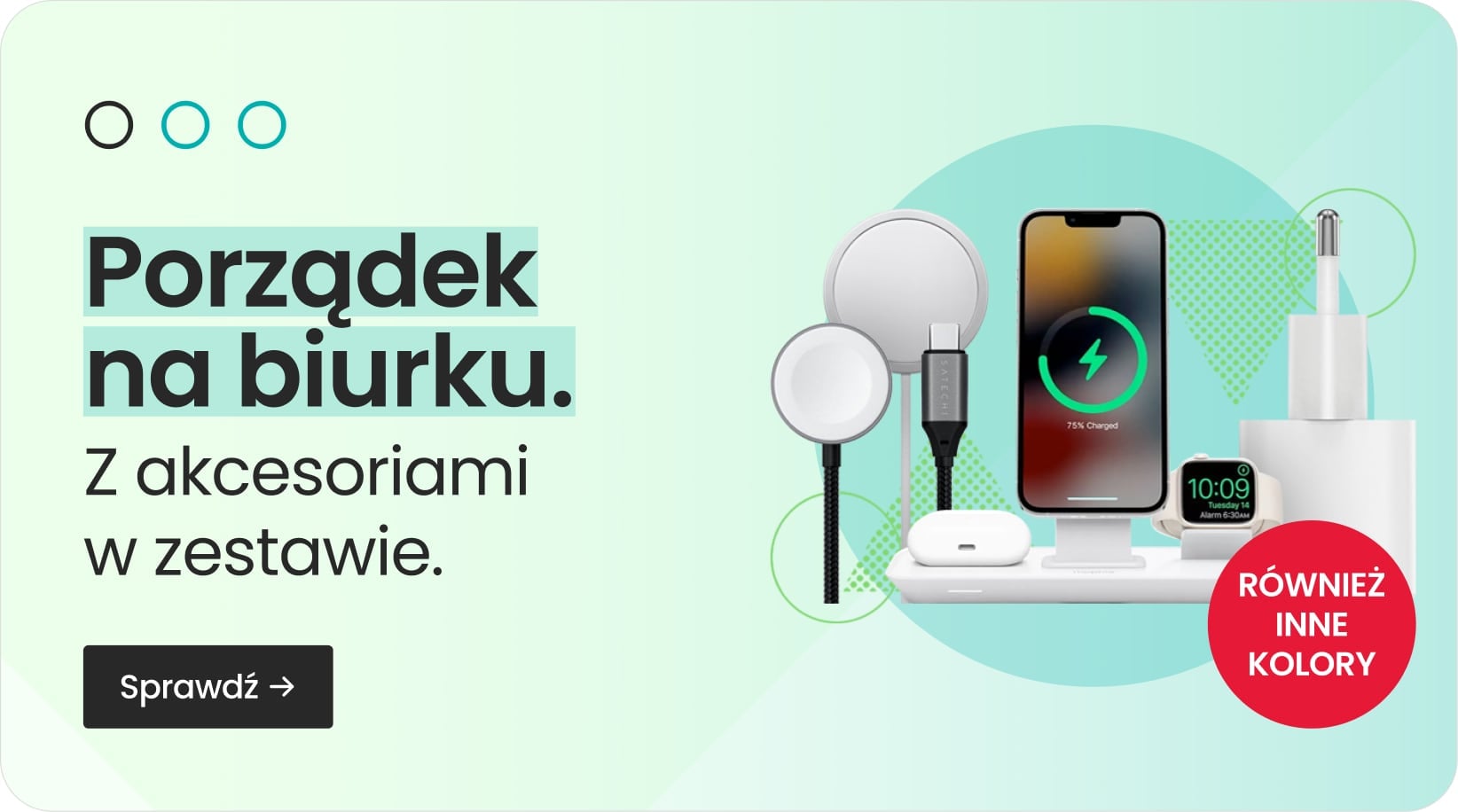 Porządek na biurku z akcesoriami w zestawie