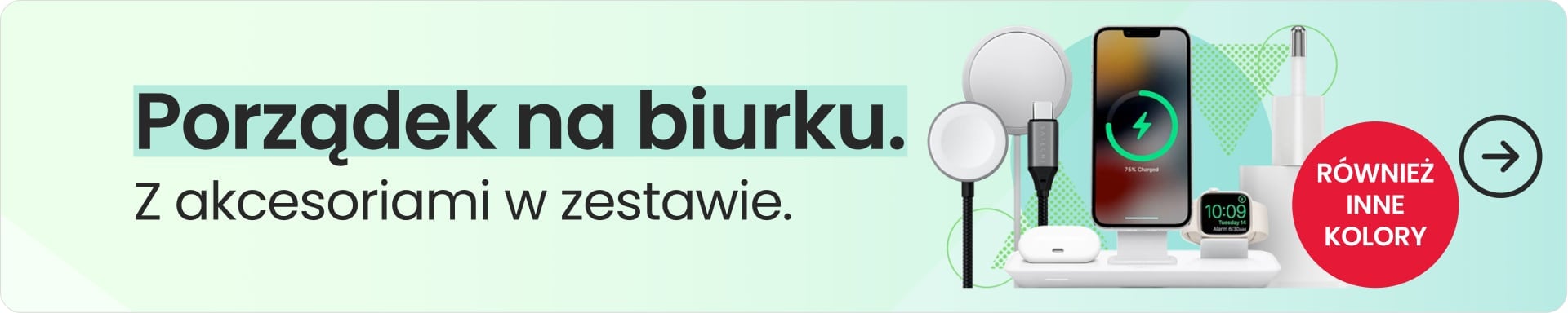 Porządek na biurku z akcesoriami w zestawie