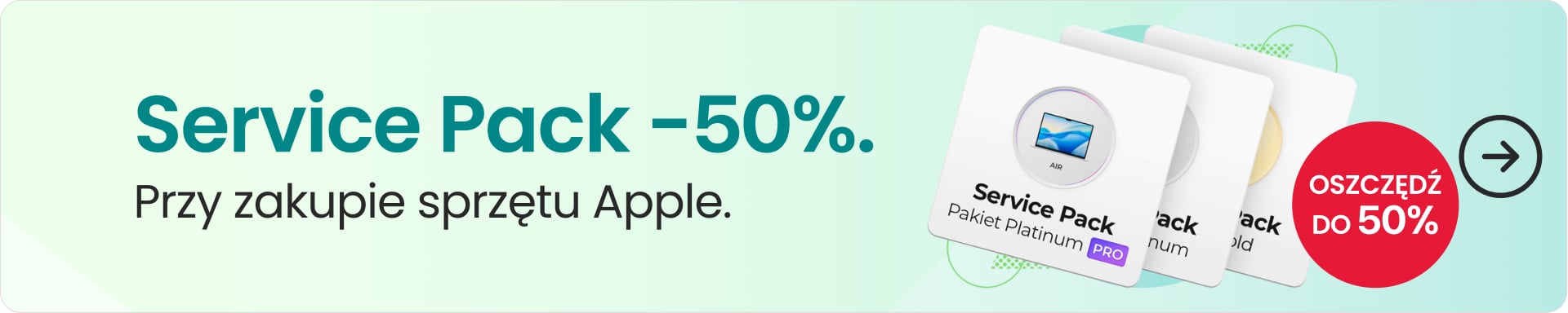 Service Pack 50% taniej przy zakupie sprzętu Apple