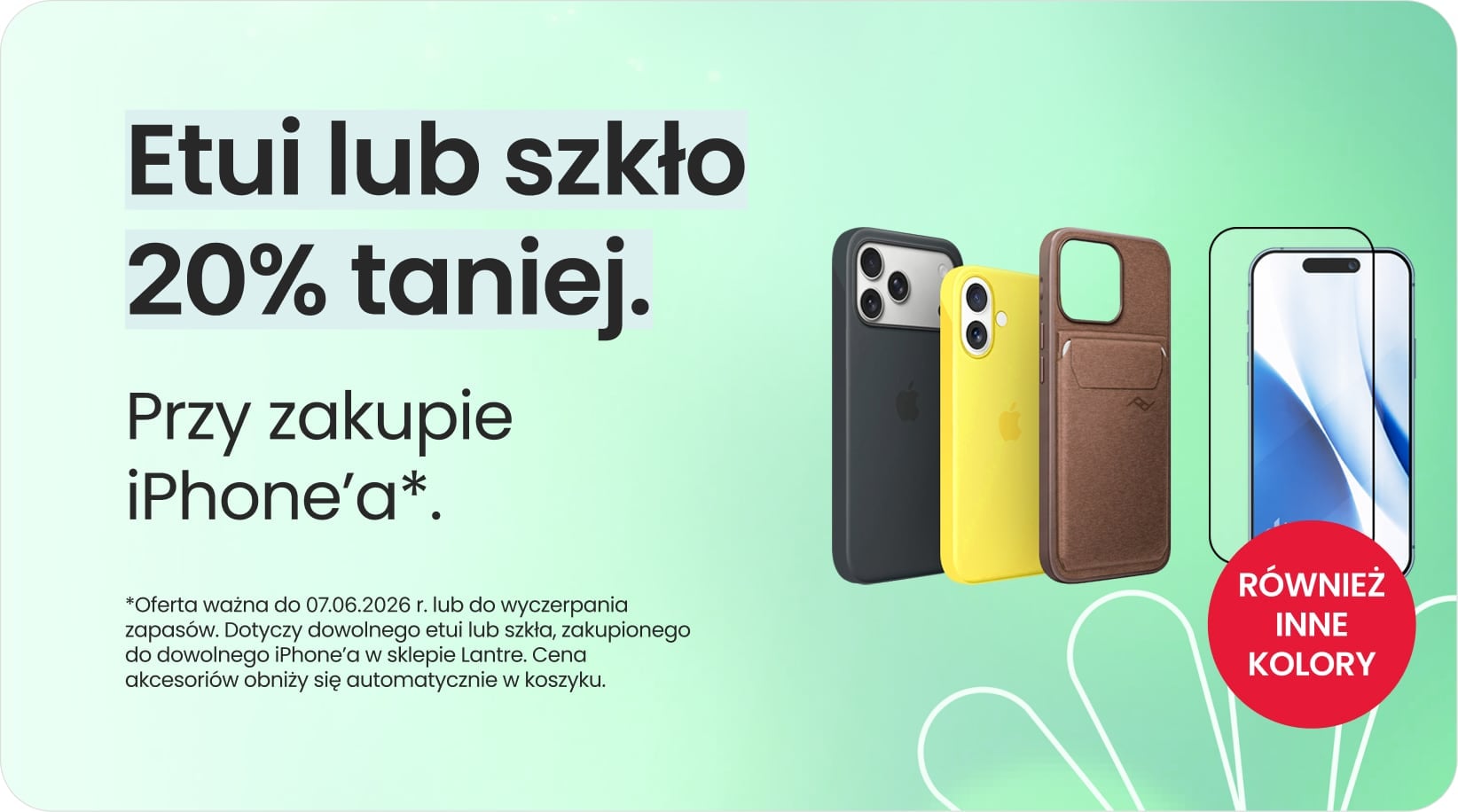 Etui lub szkło 20% taniej przy zakupie iPhone'a