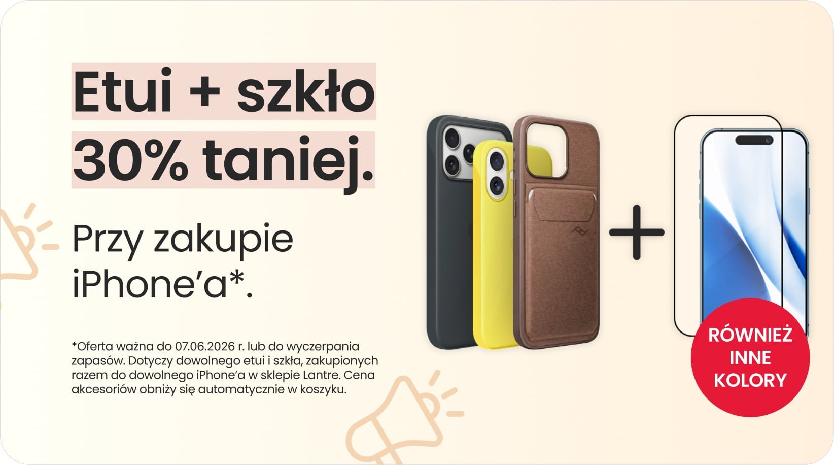 Etui + szkło 30% taniej przy zakupie iPhone'a