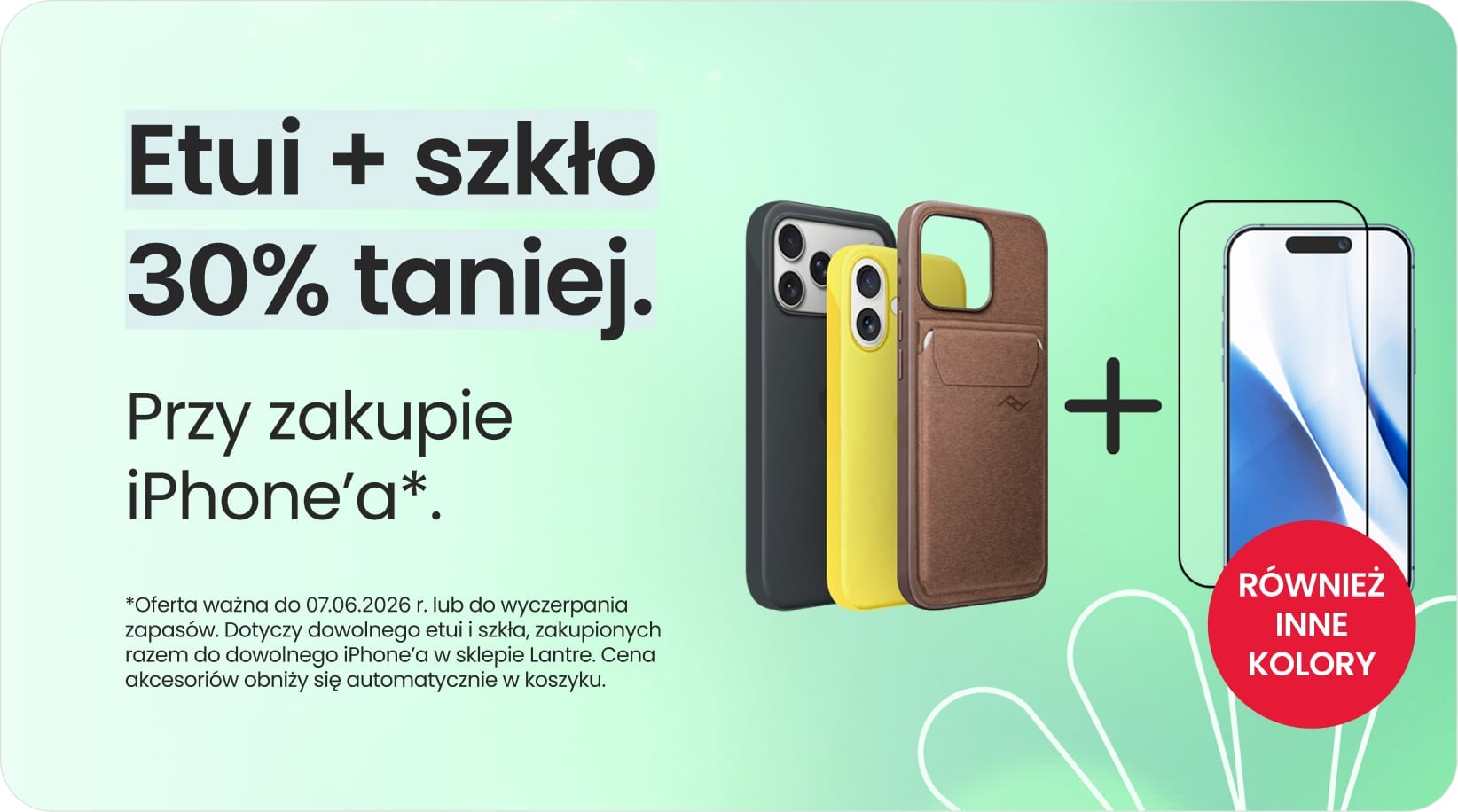 Etui + szkło 30% taniej przy zakupie iPhone'a