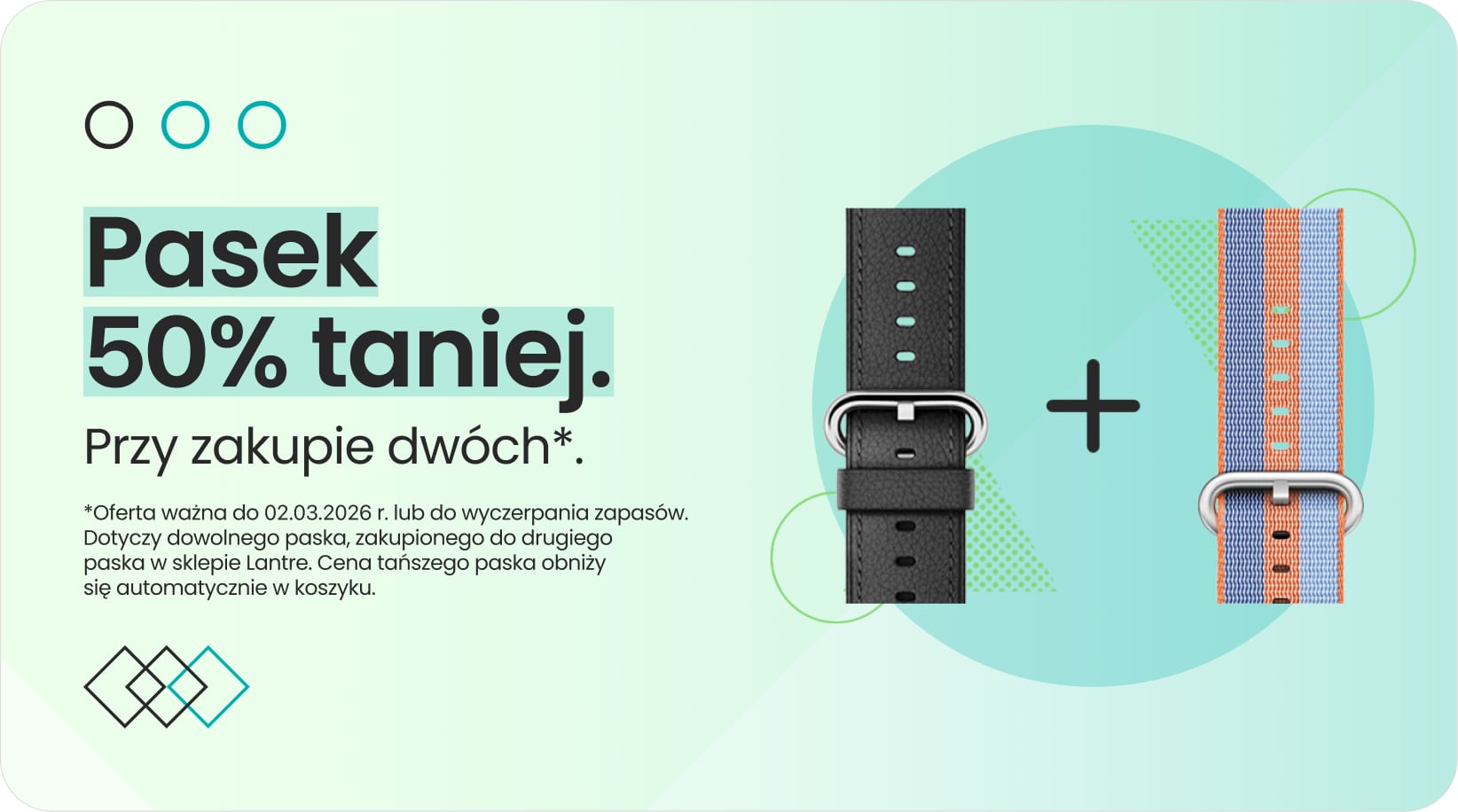 Pasek 50% taniej przy zakupie dwóch Pasek 50% taniej przy zakupie dwóch