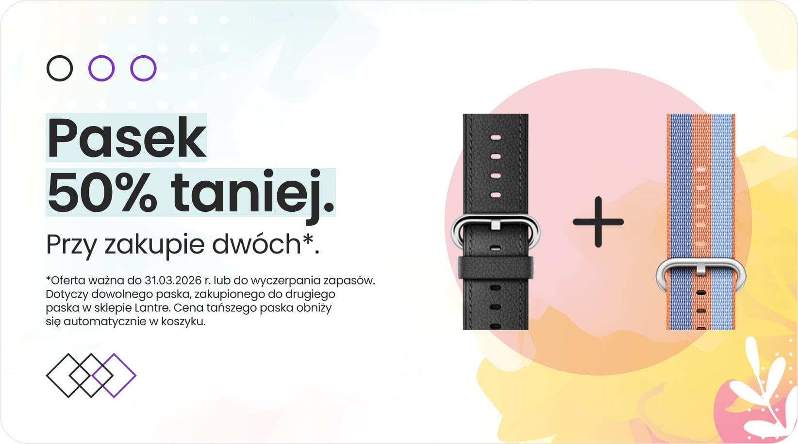 Pasek 50% taniej przy zakupie dwóch Pasek 50% taniej przy zakupie dwóch