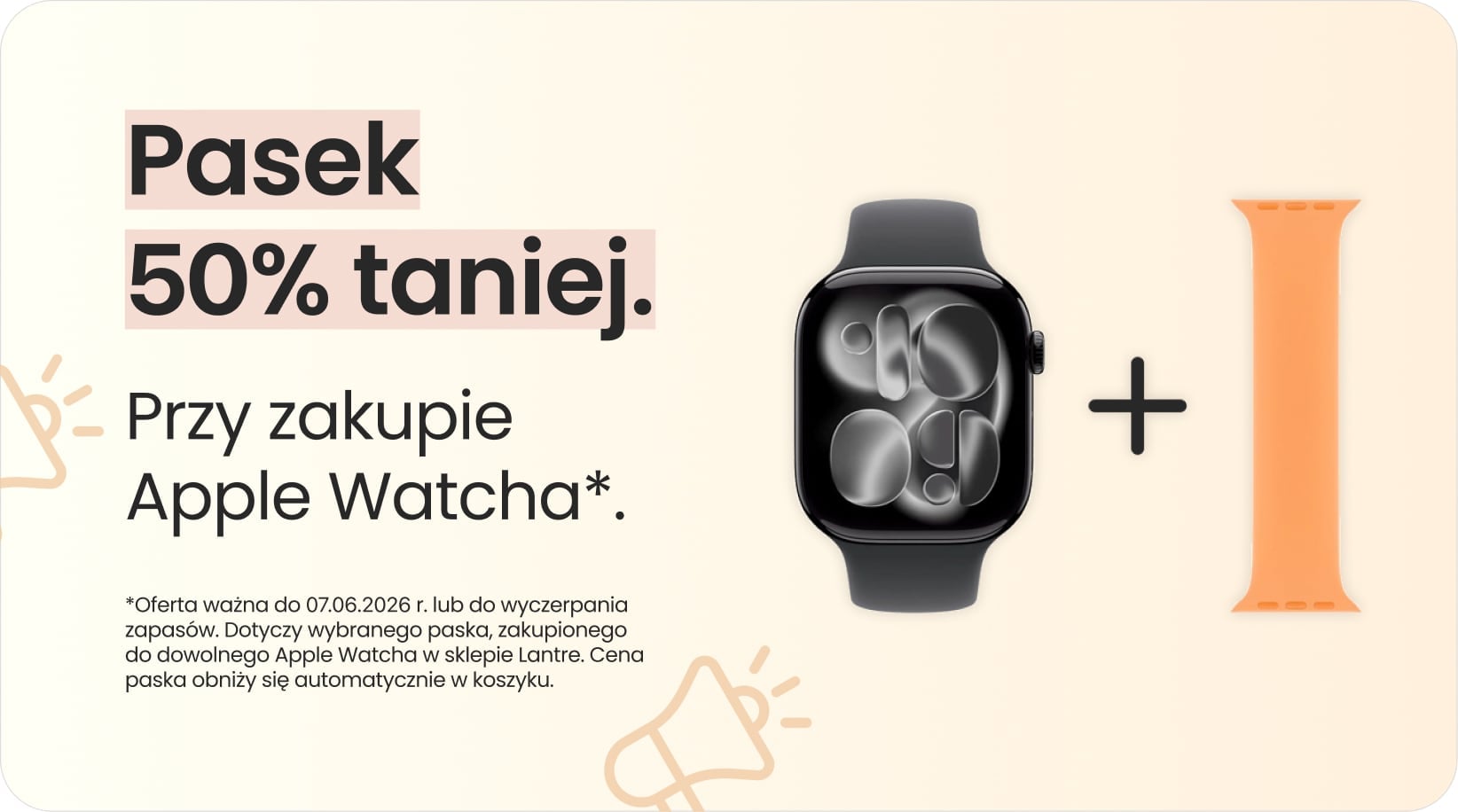 Pasek 50% taniej przy zakupie Apple Watcha