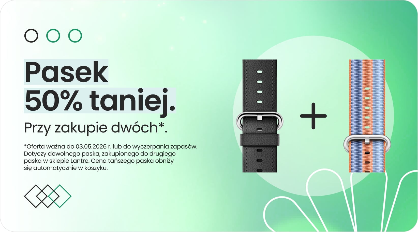 Pasek 50% taniej przy zakupie dw&oacute;ch