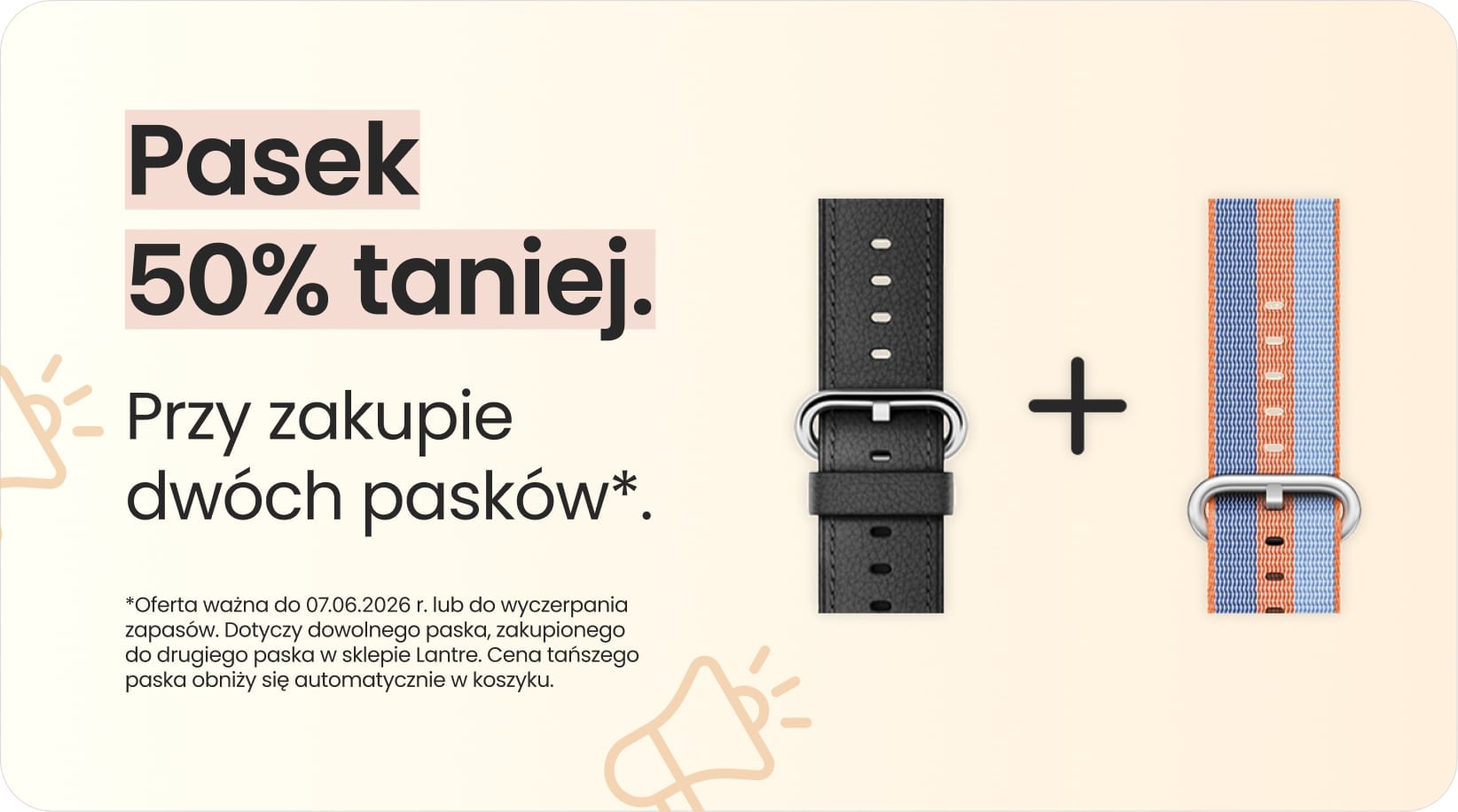 Pasek 50% taniej przy zakupie dw&oacute;ch pask&oacute;w