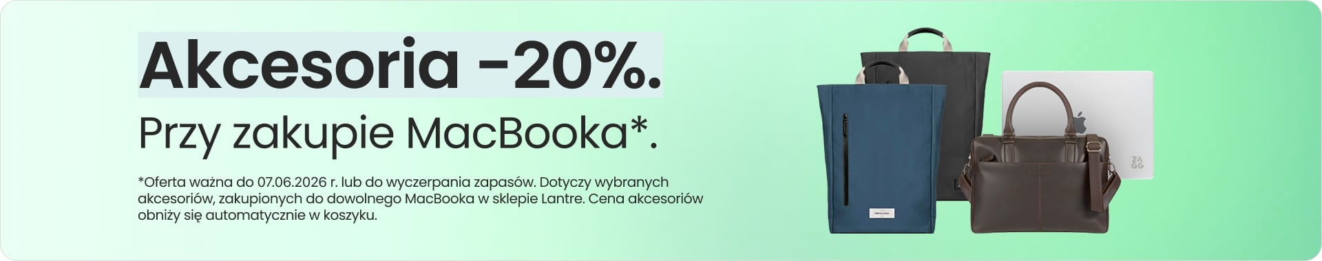 Akcesoria 20% taniej przy zakupie MacBooka