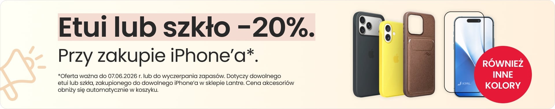Etui lub szkło 20% taniej przy zakupie iPhone'a
