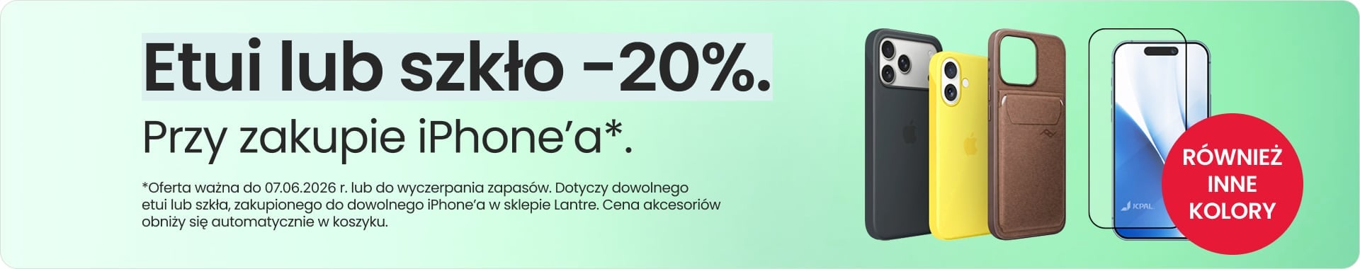 Etui lub szkło 20% taniej przy zakupie iPhone'a