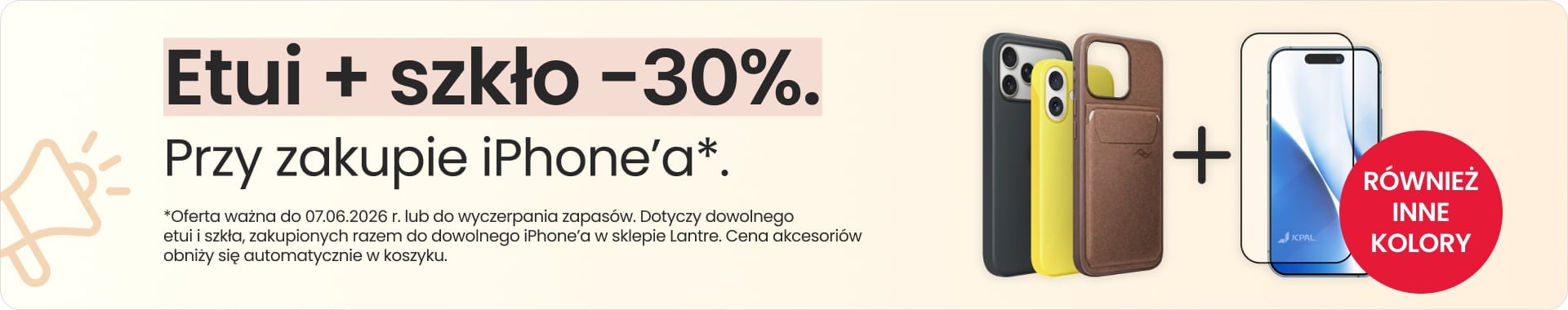 Etui + szkło 30% taniej przy zakupie iPhone'a