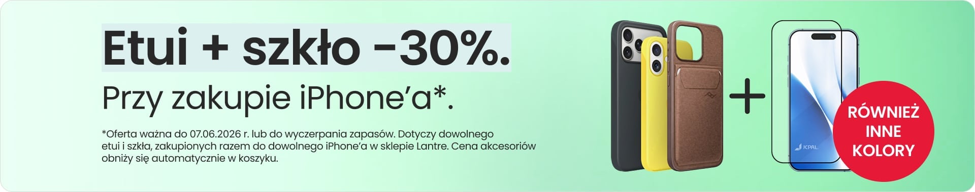 Etui + szkło 30% taniej przy zakupie iPhone'a