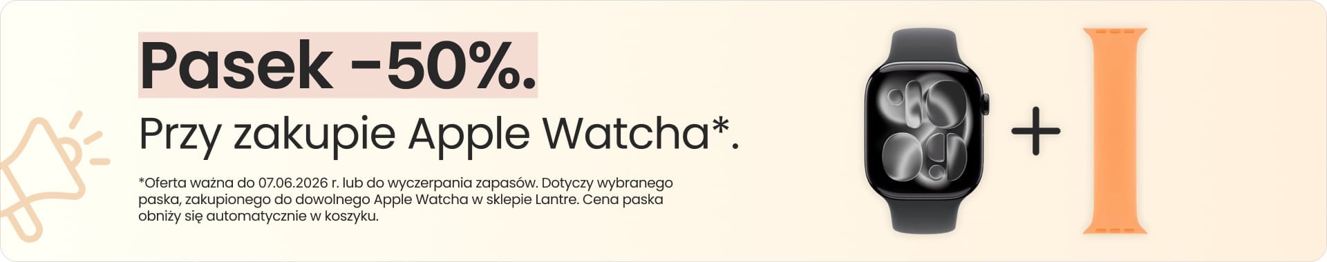 Pasek 50% taniej przy zakupie Apple Watcha