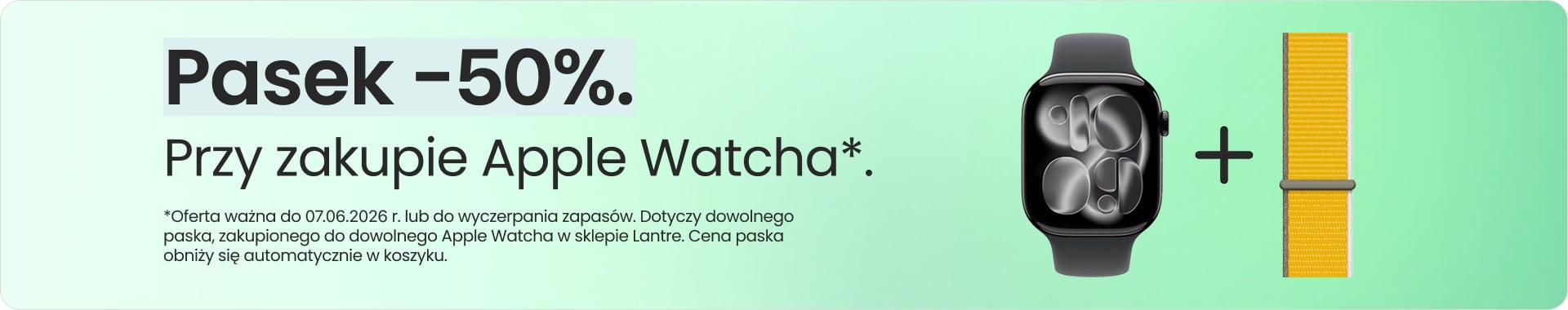Pasek 50% taniej przy zakupie Apple Watcha