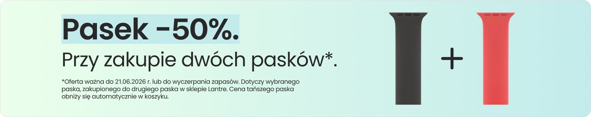 Pasek 50% taniej przy zakupie dw&oacute;ch pask&oacute;w