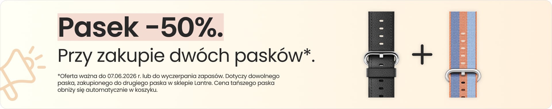 Pasek 50% taniej przy zakupie dw&oacute;ch pask&oacute;w