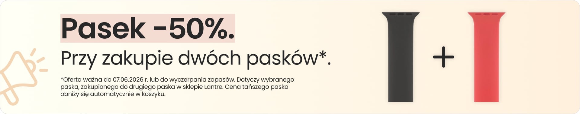 Pasek 50% taniej przy zakupie dw&oacute;ch pask&oacute;w