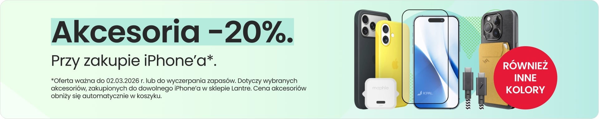 Akcesoria 20% taniej przy zakupie iPhone'a Akcesoria 20% taniej przy zakupie iPhone'a