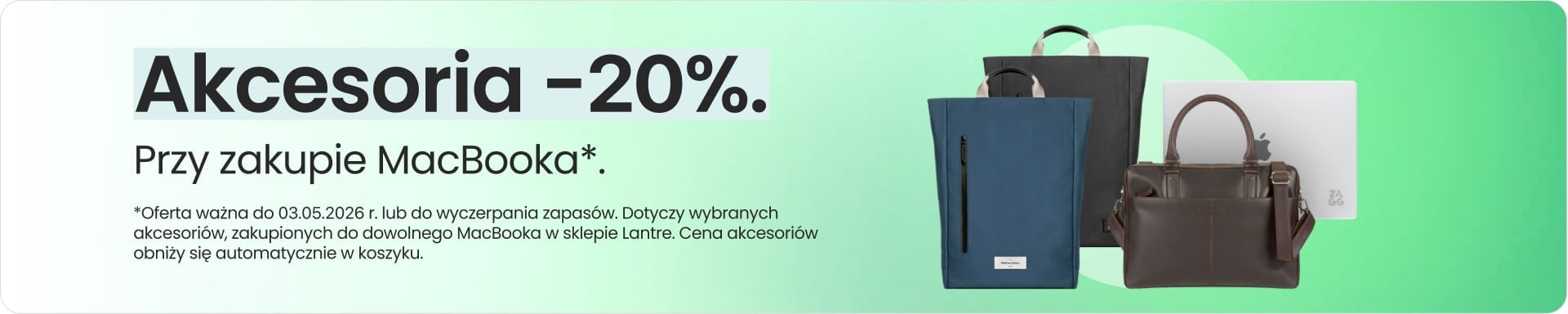 Akcesoria 20% taniej przy zakupie MacBooka