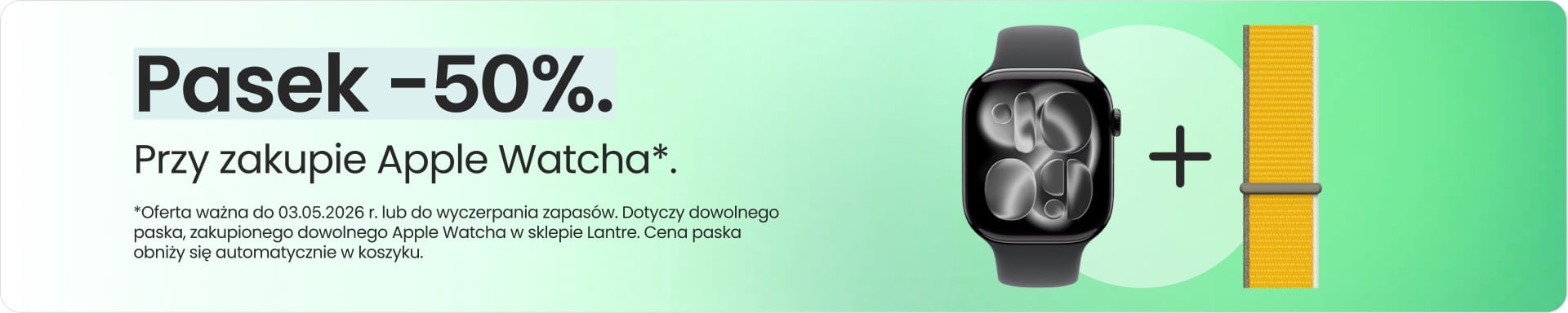 Pasek 50% taniej przy zakupie Apple Watcha