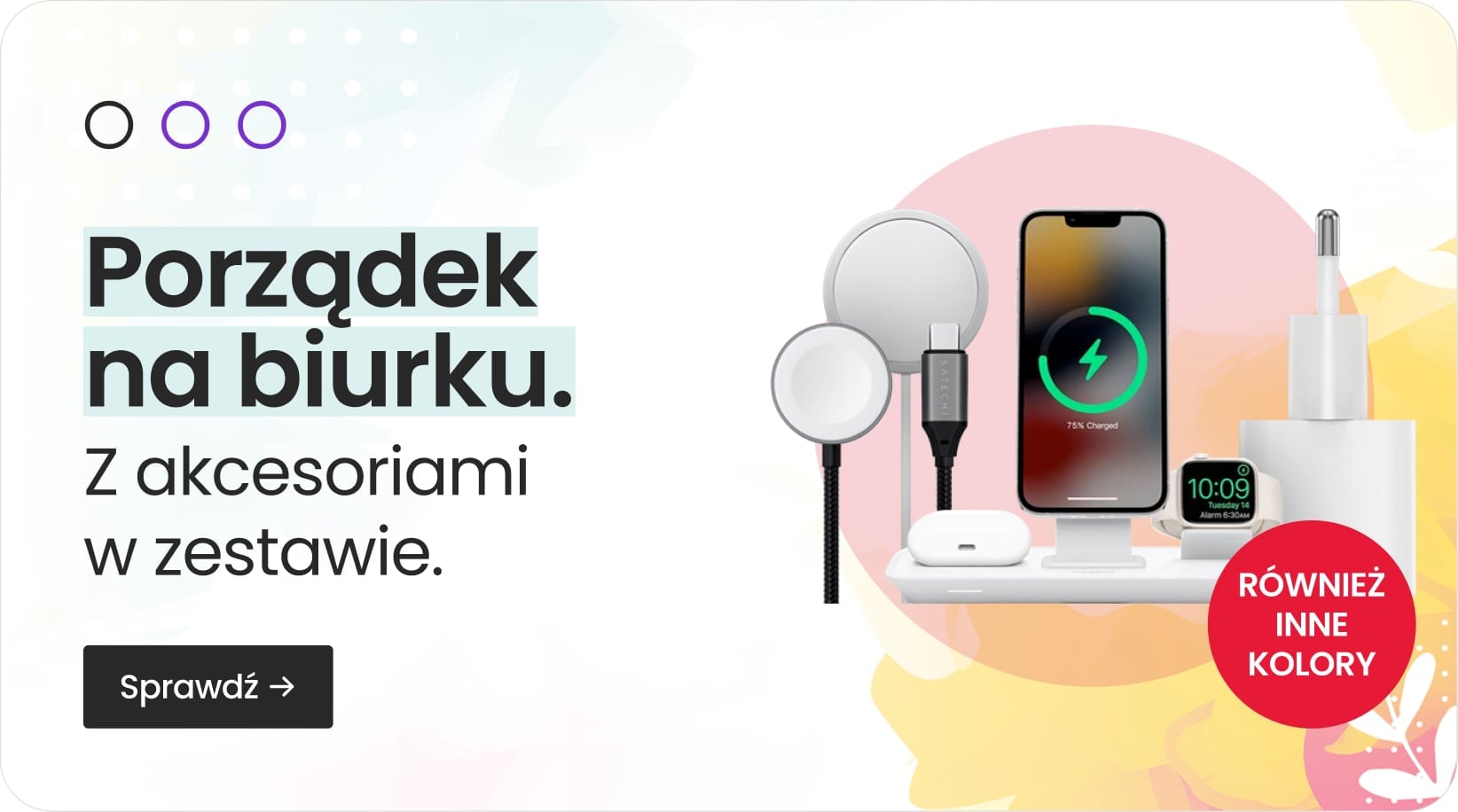 Porządek na biurku z akcesoriami w zestawie