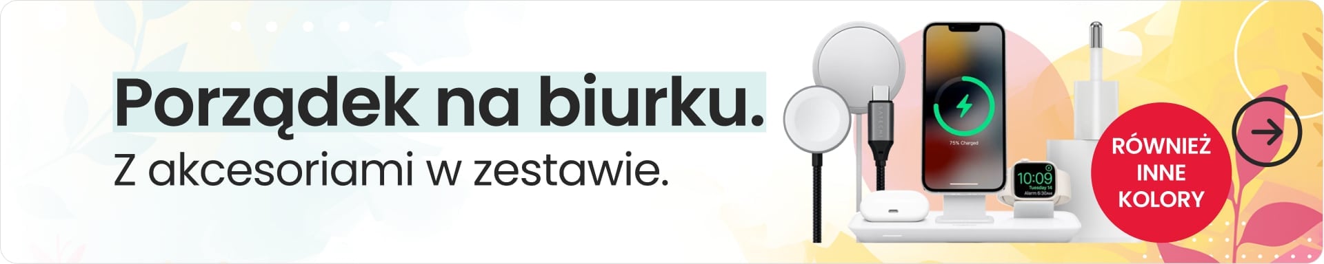 Porządek na biurku z akcesoriami w zestawie